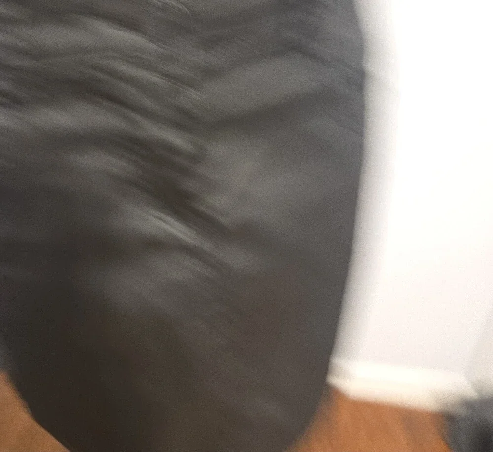 Black Waxed Fabric Pencil Skirt - Women